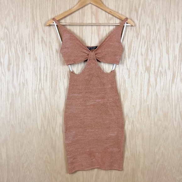 Priceless Rust Knit Cutout Bodycon Dress - Picture 2 of 9